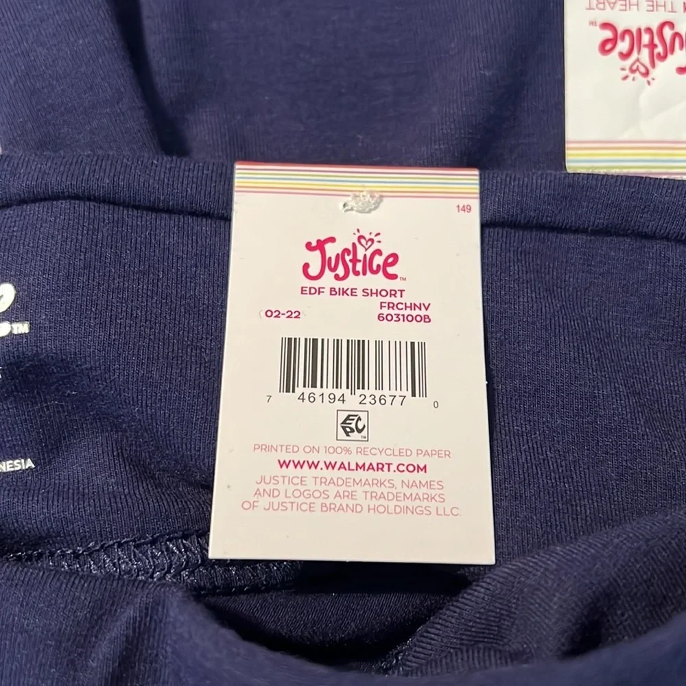 Justice EDF Blue Bike Shorts Girls